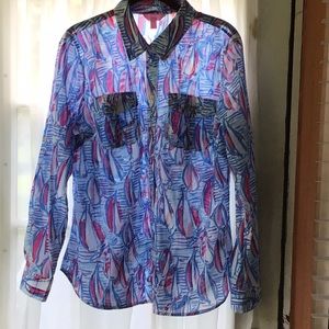 Lilli Pulitzer Cotton Blouse Size 12